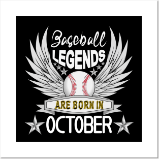 Baseball Legends Are Born In October Posters and Art